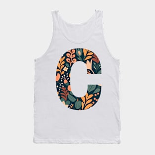 Whimsical Floral Letter C Tank Top